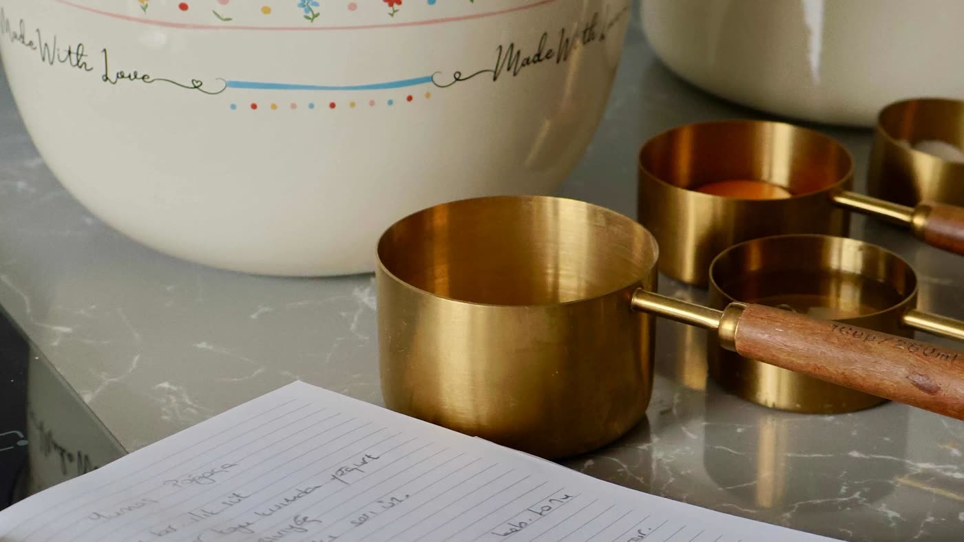 A handwritten family recipe in the kitchen